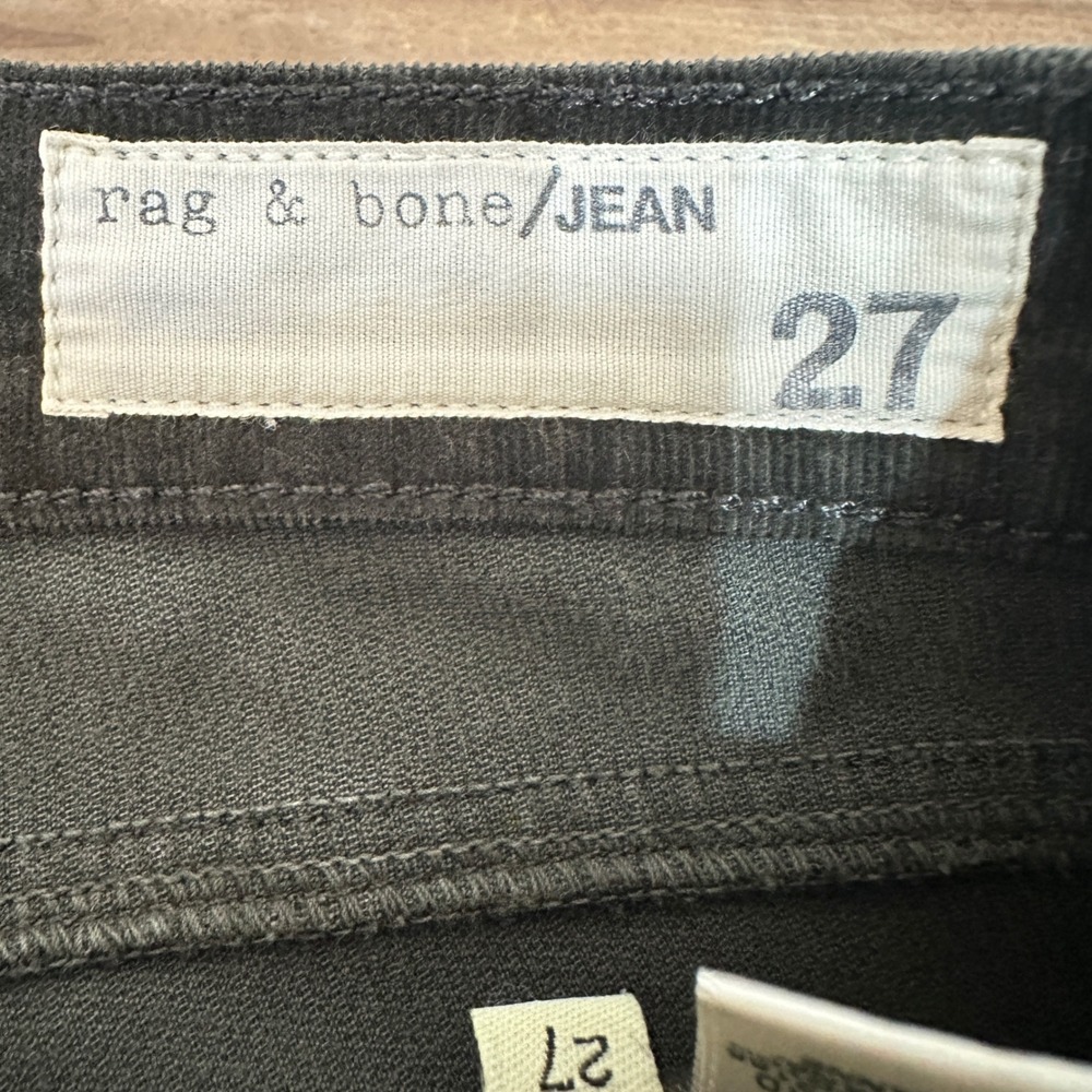 Rag & Bone Corduroy Skinny Pants Womens 27x29 Dark Olive Low Rise Hipster Indie - Picture 9 of 10
